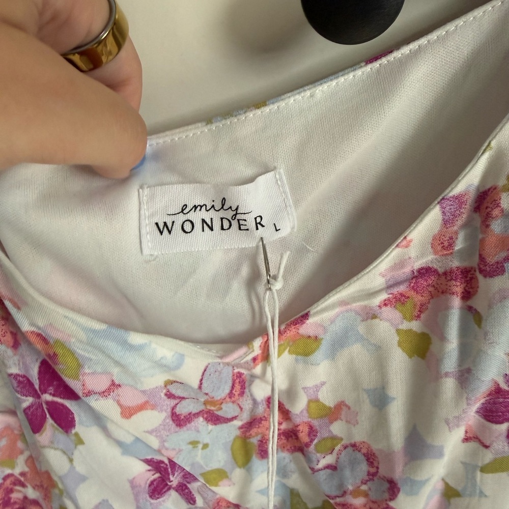 Wonder Nation Floral Ruffle Dress - White and Pink - Picture 2 of 3
